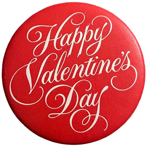 Hallmark Other - HALLMARK HAPPY VALENTINES DAY 2 1/4" Metal Button Pinback Pin Marked Hallmark